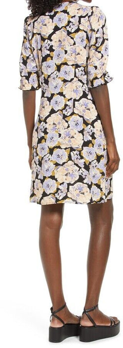Vero Moda Paja V-Neck Floral Mini Dress Purple Lilac Size S