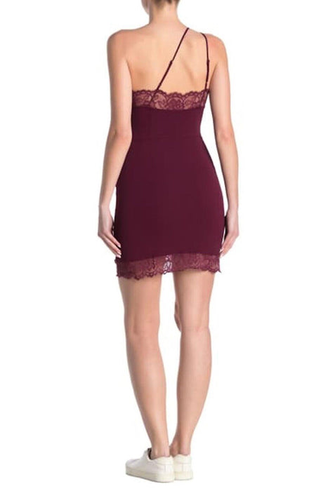 Free People Intimately Maroon Premonitions Bodycon One Shoulder Dress Size XS