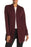 Sanctuary Women's Street Up Camp Open Front Knit Cardigan Wine Size Petite XSP