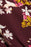CHELSEA28 Blouse florale ceinturée style portefeuille en rouge taille petite en bordeaux 69 $