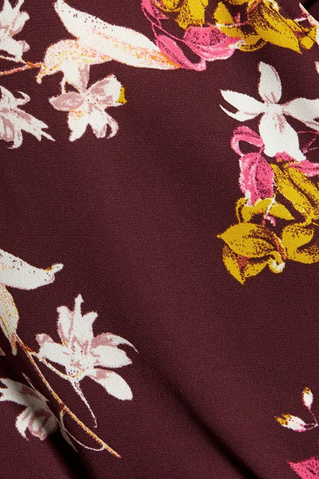 CHELSEA28 Wrap Style Belted floral blouse  in Red size small in burgundy $69