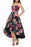 Xscape Robe haute-basse sans manches à imprimé floral pour femme en noir multi taille 12