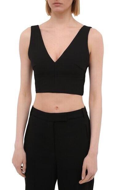 Hugo Boss responsible $260women's  crop v neck vest top size 4 in black 50453460