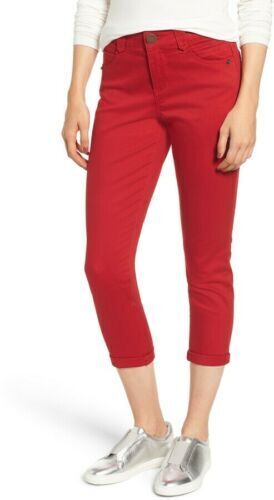 Wit & Wisdom Women Ab-Solution Crop Skinny Pants Ankle Skimmer Tomato Red Size 2