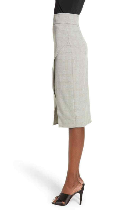 WAYF Gray Green Faux Wrap Pencil Skirt Size M