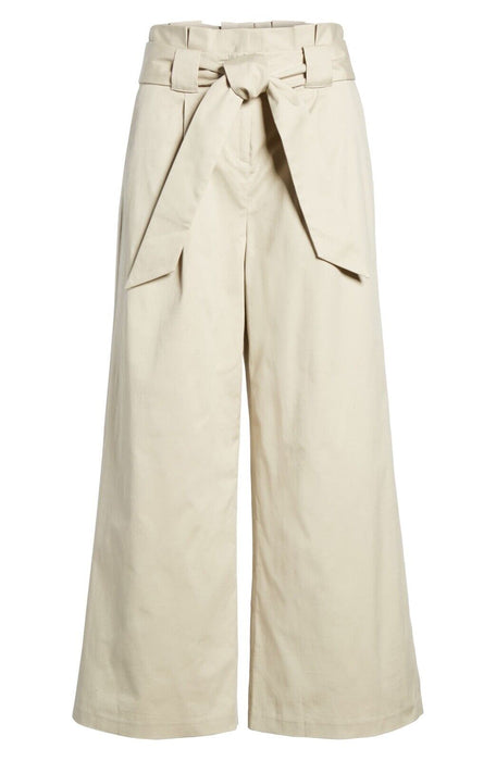 Halogen Paperboy Waist Belted Wide Leg Crop Pants In Tan Size 16 $90