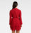 Ever New women Delphine Pleated A-Line Dress mock neck in red size 2