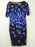 Robe florale Precis Noir Bleu Manches courtes Shift Taille 12 Petite 239 $