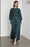 BCBGMAXAZRIA Robe longue en satin drapé dans le dos en bleu carbone clair taille 6 428 $ T.N.-O.
