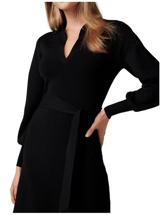 Ever New Olivia Fit And Flare Knit Belted Dress In Black Size 4 NWT