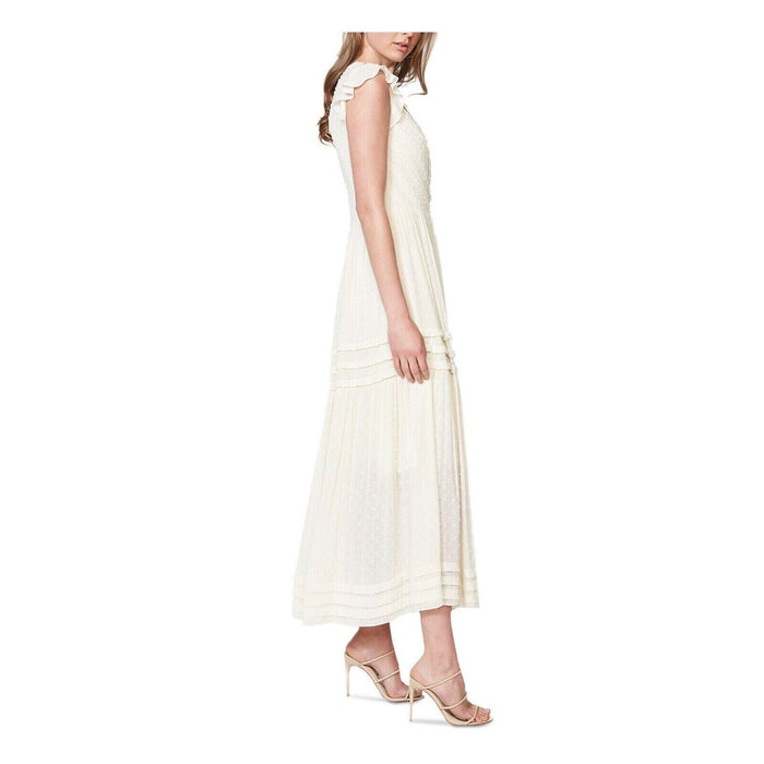 BARDOT women's Maberly Fil Coupé Tiered Maxi Dress In Ivory size XL 12