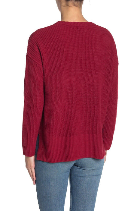 MELLODY women's Two Pocket Pullover long sleeve  Sweater size M in red