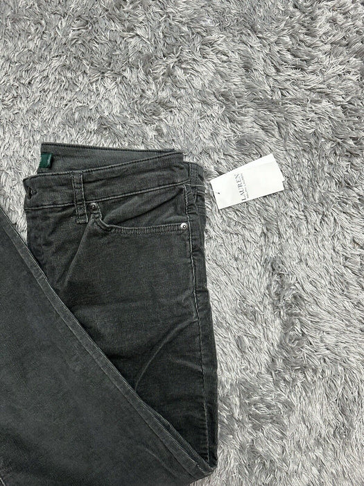 Lauren Ralph Lauren Jeans Women's Regular Size 8 GREY Corduroy Slim Stretch $125