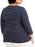 Karen Scott Crochet Trim 3/4 Manches Coton Tunique Top Blanc Noir Rayure Taille 2X