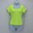 Good Luck Gem Women's Ribbed Square Neck Tee Shirt In Neon Yellow Size M