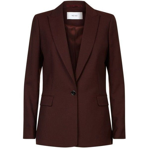 Reiss Women's Lissia One Button Wool Blazer Jacket In Berry Red Size 0 US $824