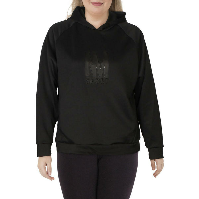 Nicole Miller Sport Scuba Logo Print Activewear Pullover Hoodie Purple Size M
