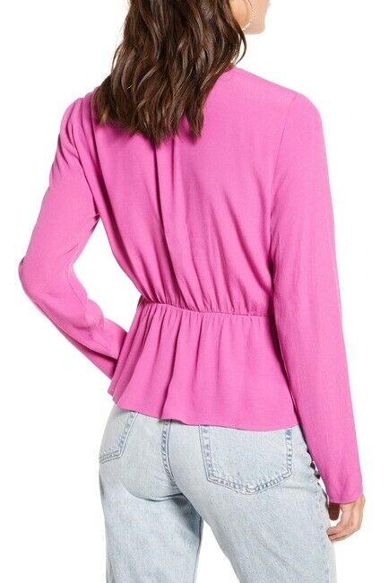 Leith Knot Peplum Top In Purple Orchid Size XXS $59