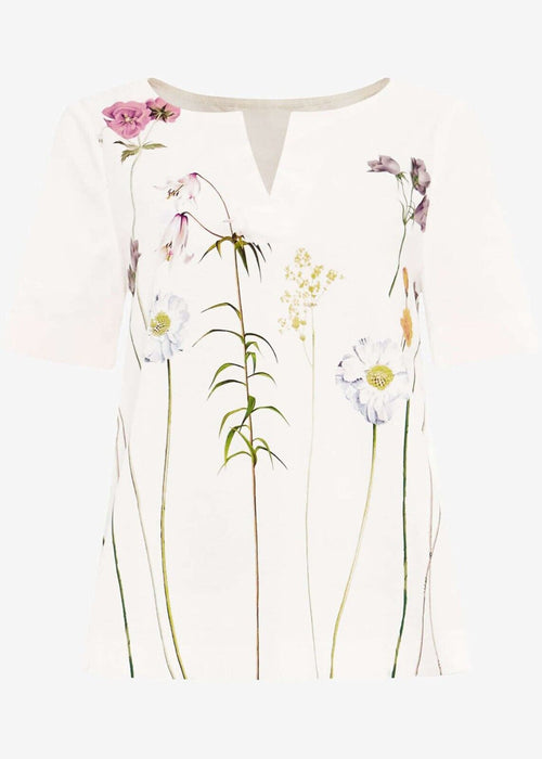 Phase Eight Erinn Short Sleeve Blouse In White Floral Print Size 14 US (18 UK)