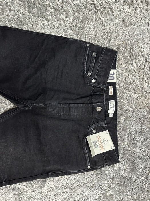 Topman rip 'n repair stretch skinny jeans in washed black size 30/30 $85