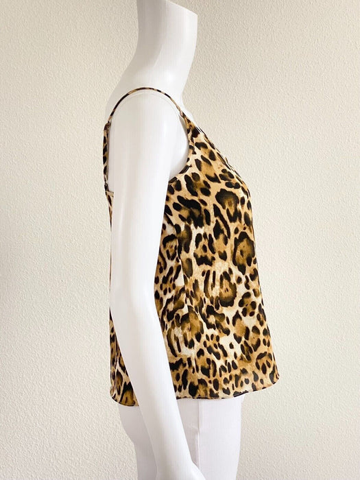 Abound Printed V-Neck Camisole Tan Leopard Brown Size XXS