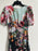 Lipsy Flora & Fauna Art Puff-Sleeve Midi Dress size 2 US