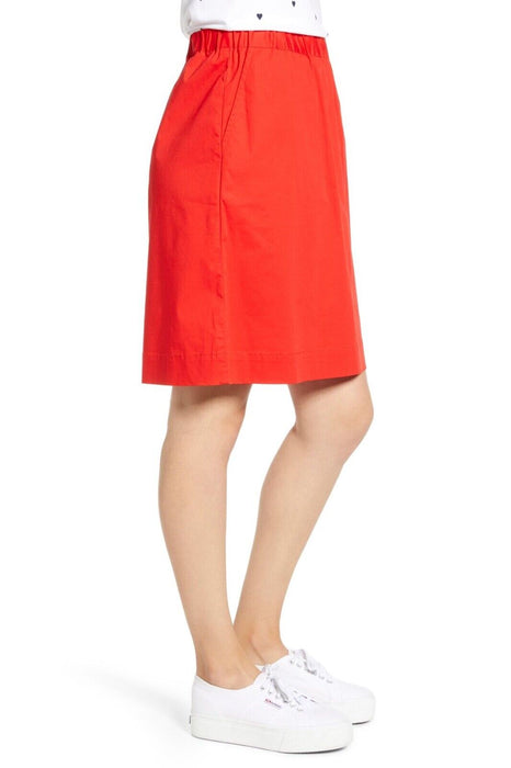 1901 NORDSTROM women's Stretch Cotton red Skirt knee length  size M $79