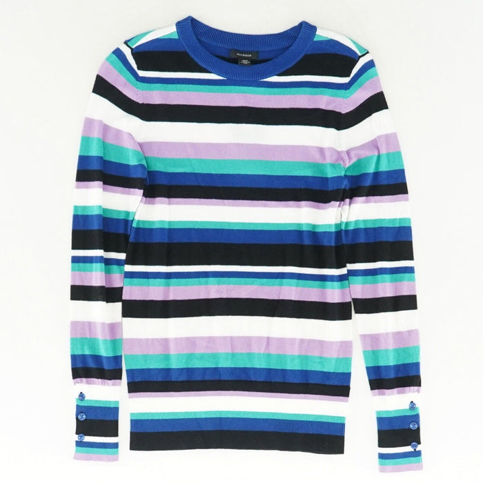 Halogen Blue Freya Stripe Lightweight Long Sleeve Sweater Women's L