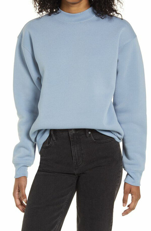 BP. Mock Neck Graphic Sweatshirt In Blue Forever size S