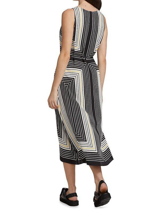 Theory Women's Silk Volume Sleeveless Midi Belted Dress Size S $495