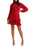 Ever New women Delphine Pleated A-Line Dress mock neck in red size 2