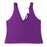 Love, Fire Women's Lightweight Sleeveless V Neck Ribbed Tank Crop Top Purple L
