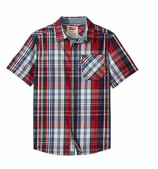 Levi's Youth The Smith Short Sleeve Shirt Chinese Red Size XL 13-15 Years