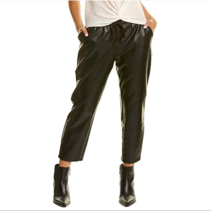 Laundry by Shelli Segal EUC Faux Leather Black Joggers Pants Size M black