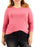 Style & Co.  Plus Solid Long-Sleeve Crew Neck Shirt Size 3X in pink