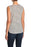 BOBEAU women's L Faux Wrap Side Tie Tank In White/navy/taupe sleeveless v neck