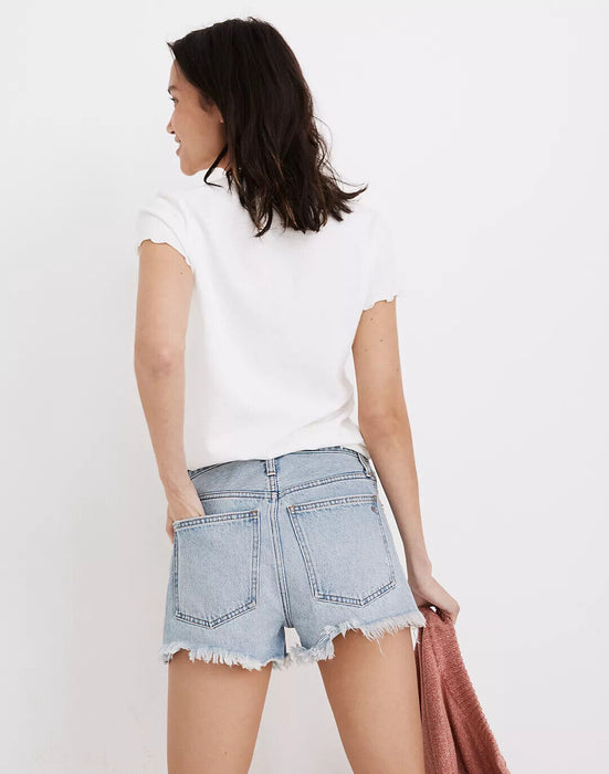 Madewell Mid-Rise Relaxed Denim Shorts In Cedarcroft Wash Size 28