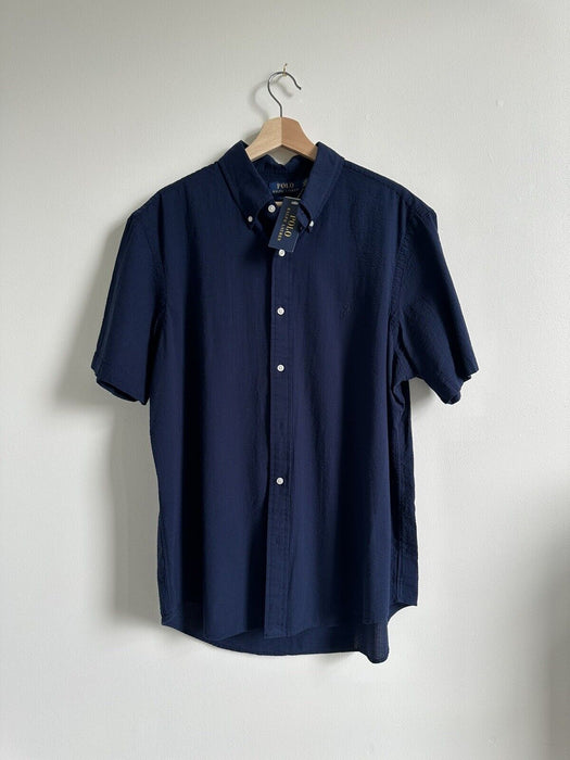 Polo Ralph Lauren Men's, RL Prepster Classic Fit Seersucker Shirt, Navy size XL