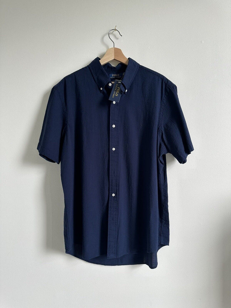 Polo Ralph Lauren Men's, RL Prepster Classic Fit Seersucker Shirt, Navy size XL