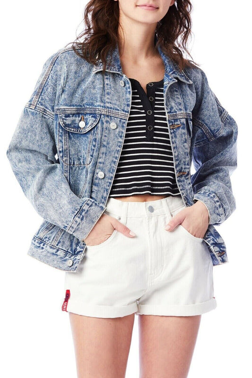 Denim Jean Jacket Unionbay Junior's Acid Wash Brecan Jean Jacket Size XL