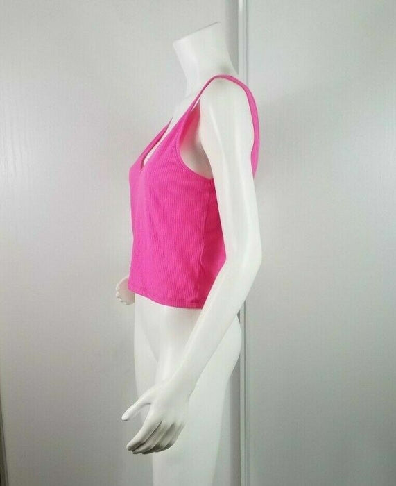 Love Fire Women's Sleeveless V Neck Ribbed Tank Top Lightweight In Pink Size L