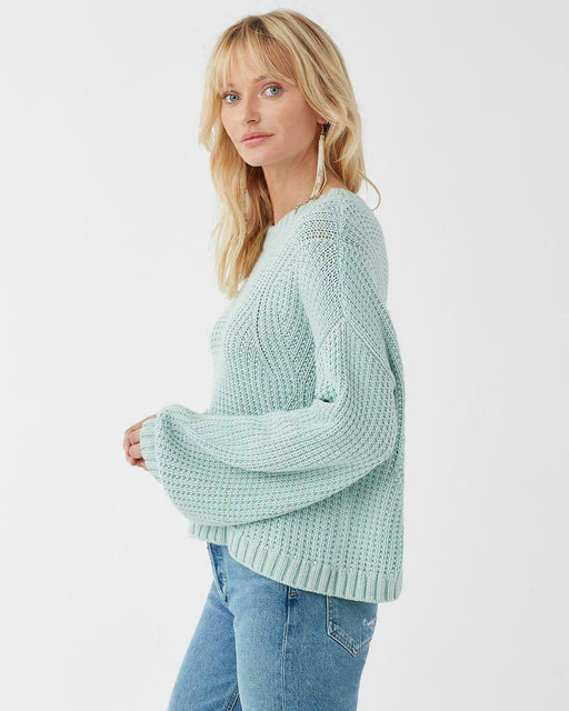 Splendid Cable Knit Crewneck Sweater Seafoam Green Size S $230