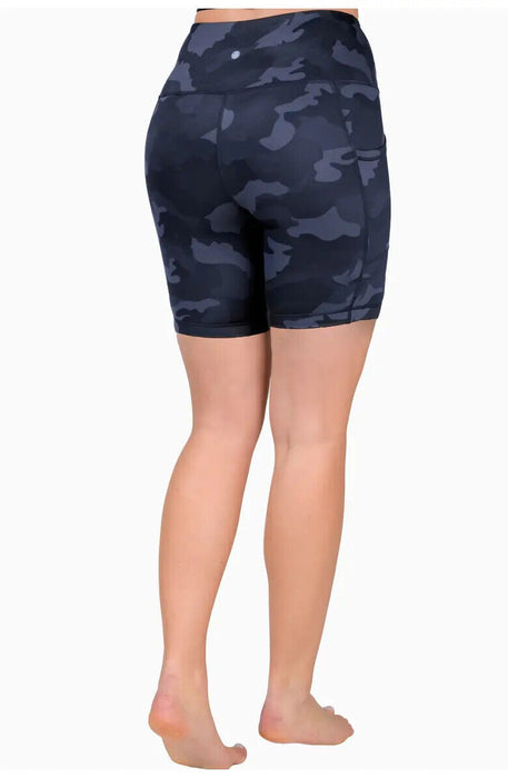 90 Degree By Reflex Lux Camo Print High Rise Shorts in Camo Slate Sky Size XS