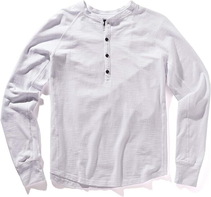 Good Man Brand Men's  Henley Soft Slub Jersey Tee for Men - Size 2XL white