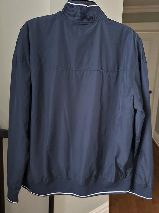 Perry Ellis Men's Lightweight Long Sleeve Harrington Jacket in Navy Size L $175