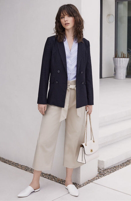 Halogen Paperboy Waist Belted Wide Leg Crop Pants In Tan Size 16 $90