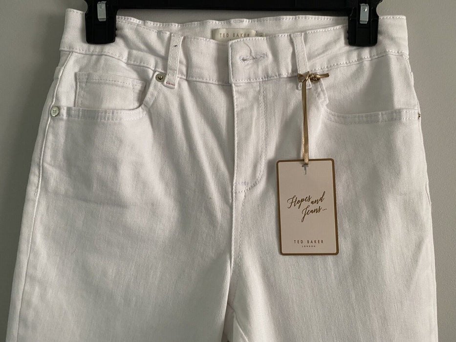 Ted Baker Jeans White Applique Hem Detail Skinny Lillya Women Size 26