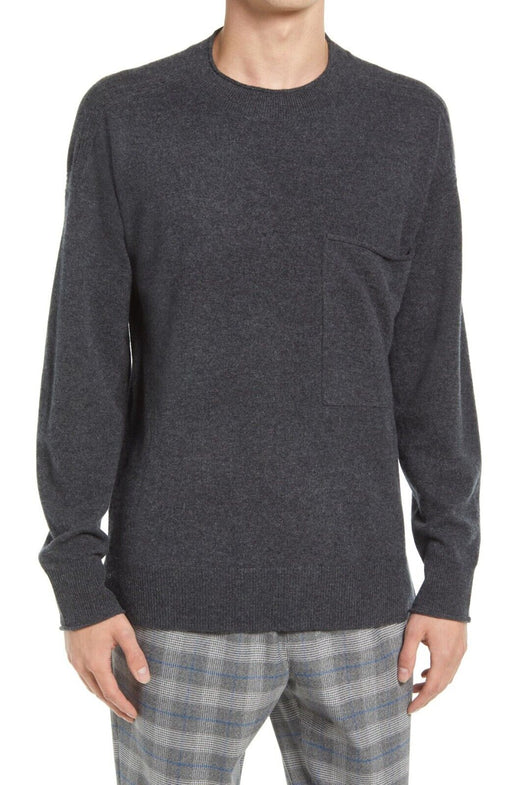Open Edit Mens Wool & Recycled Cashmere Sweater In Grey Size XL