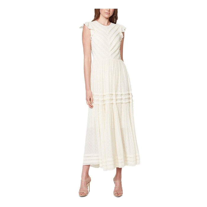 BARDOT women's Maberly Fil Coupé Tiered Maxi Dress In Ivory size XL 12