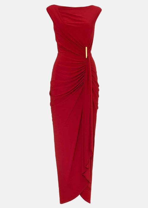 Phase Eight Donna Cap Sleeve Ruched Side Maxi Dress Scarlet Red Size 10 US $240